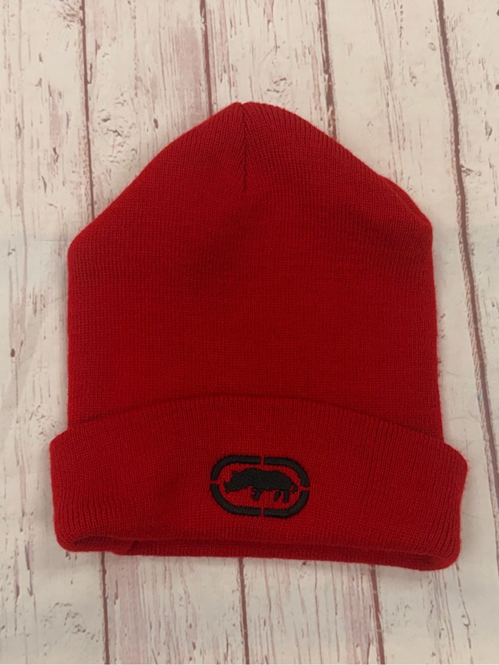 Red ECKO Unlimited Streetwear Beanie One Size Knit Food Over Cap